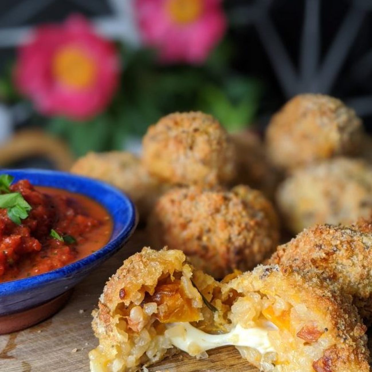 Crispy Spinach and Cheese Stuffed Arancini Balls