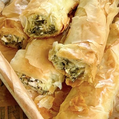 Crispy Spinach And Feta Cheese Phyllo Triangles