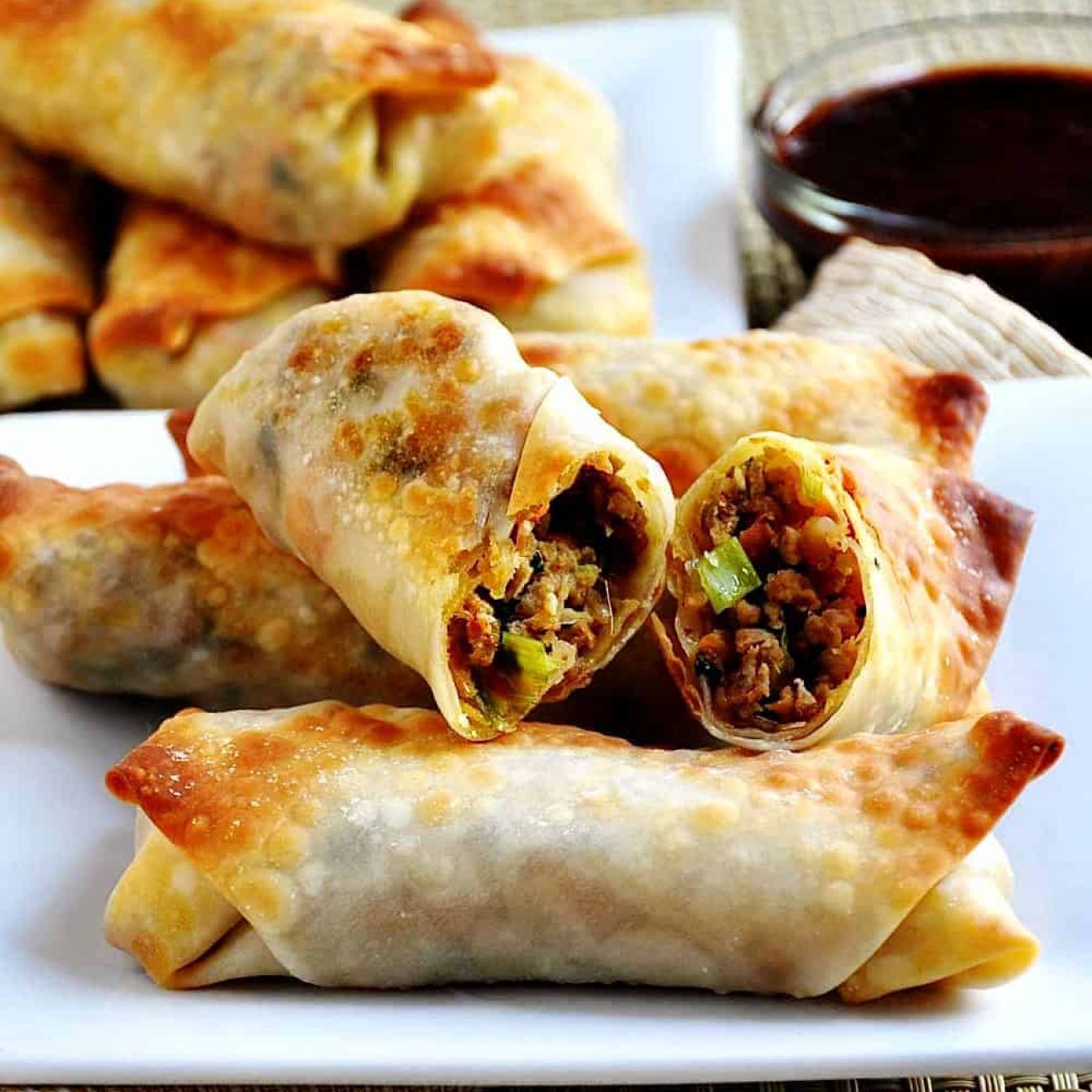 Crispy Tex-Mex Egg Rolls Paired with Zesty Cilantro Dip