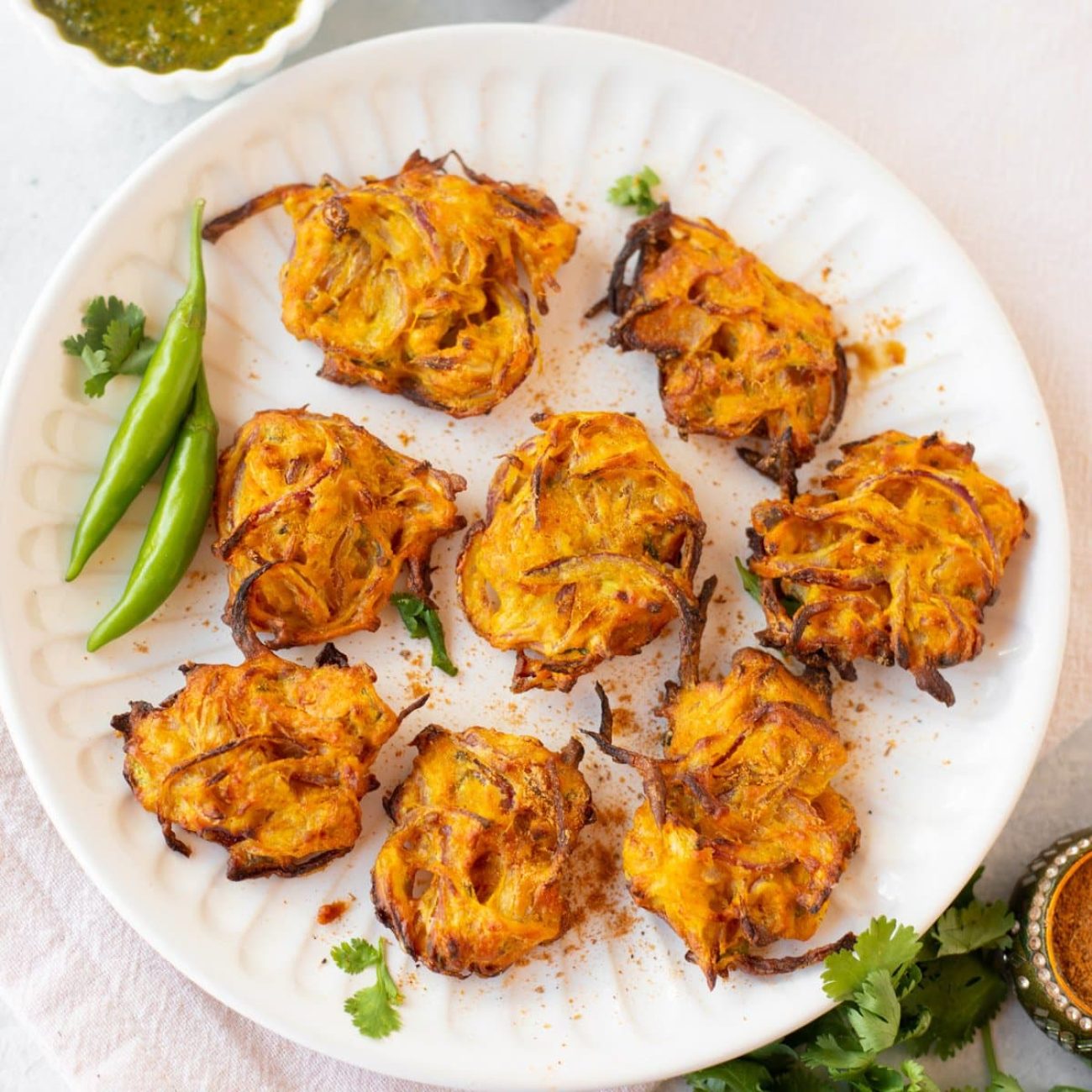 Crispy Vegetable Pakoras with Refreshing Mint Chutney Recipe