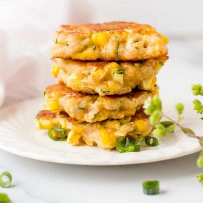 Crispy Zucchini And Corn Fritters With Fresh Coriander