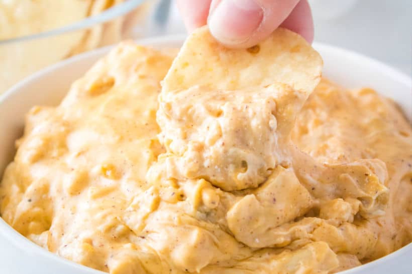 Crockpot Spicy Chicken Queso Dip