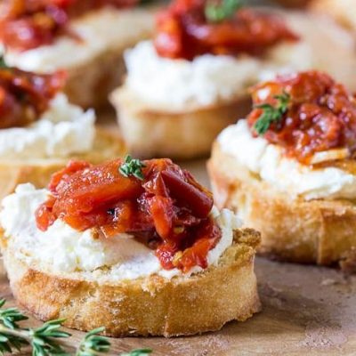 Crostini With Olives And Feta Spread