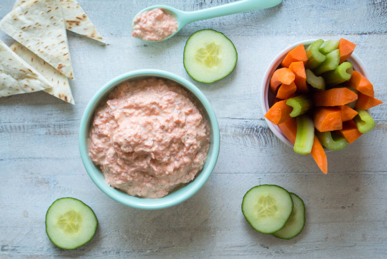 Crudites With Roasted Garlic And Red Bell