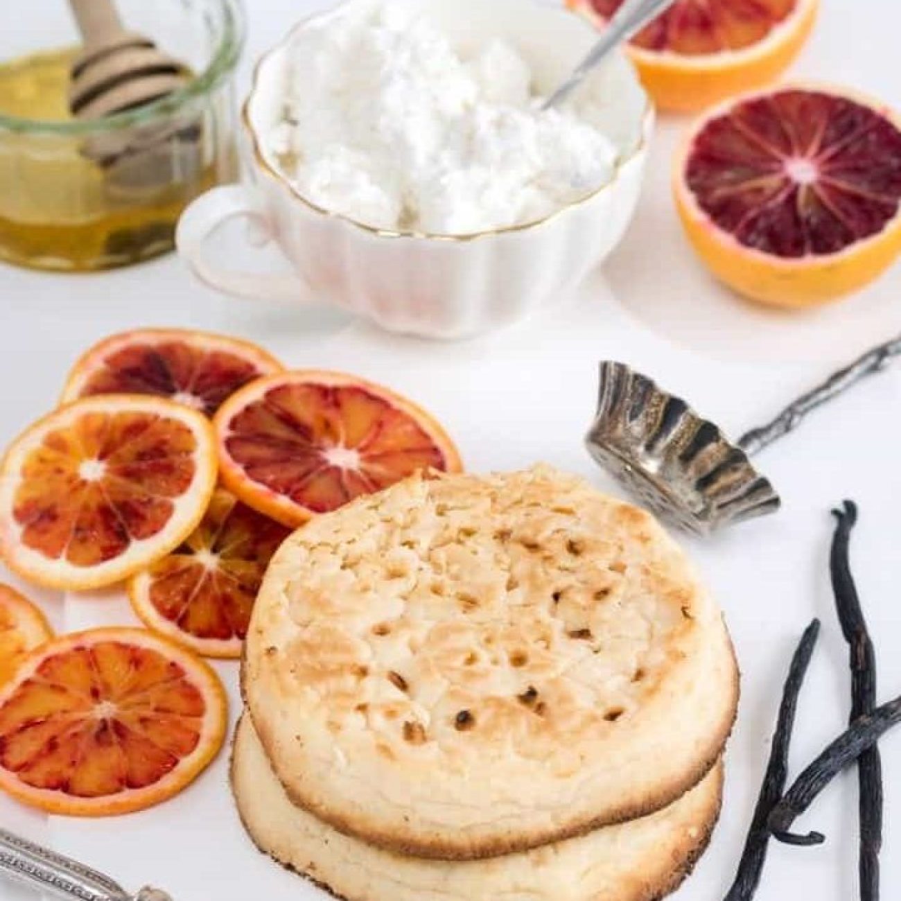 Crumpets With Fruit, Ricotta & Maple Syrup