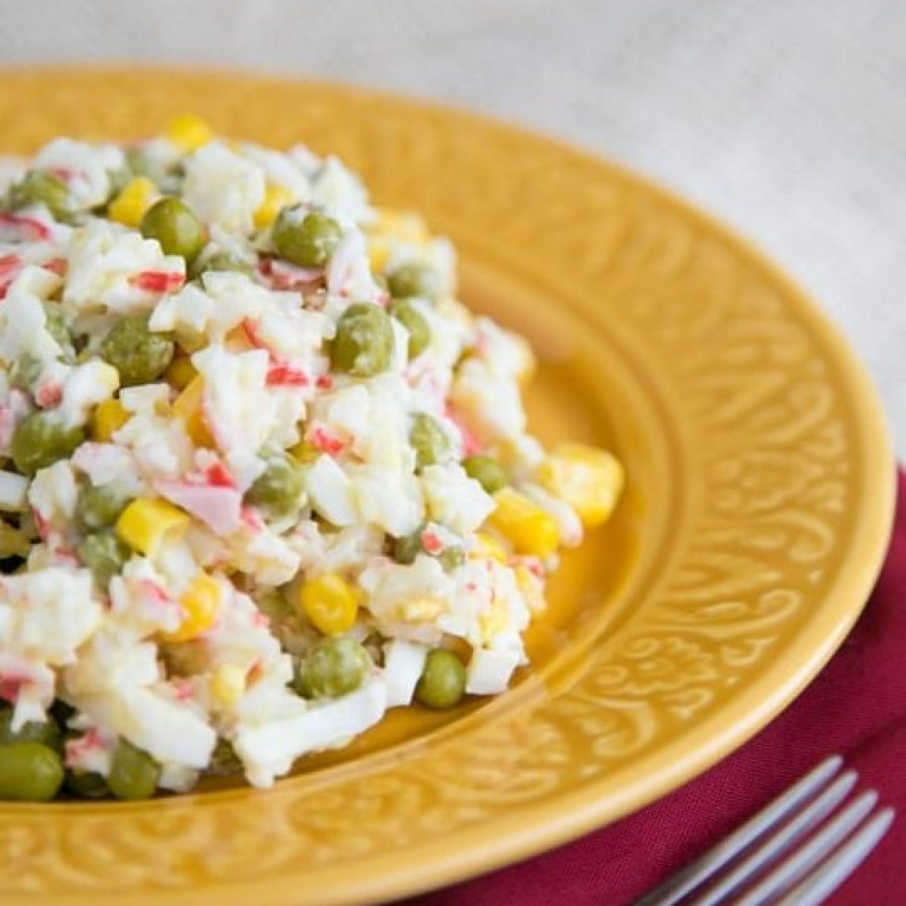 Crunchy Pea and Imitation Crab Salad Recipe