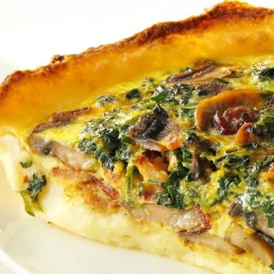 Crustless Crab And Mushroom Quiche