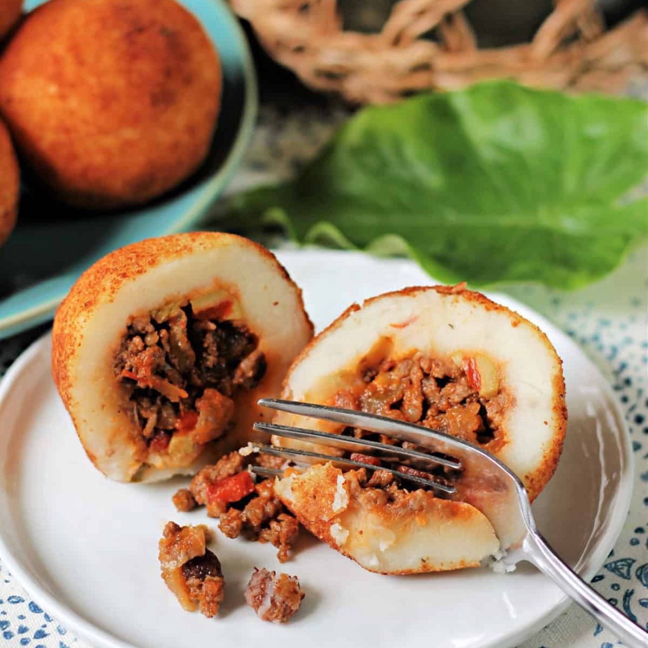 Cuban Potato Croquettes With Beef Picadillo