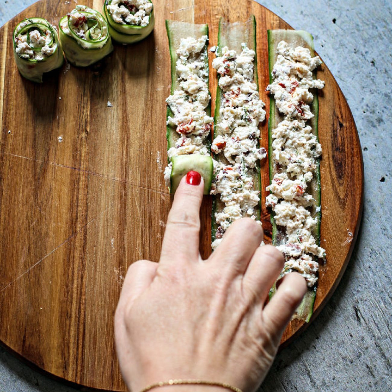 Cucumber Olive Rolls