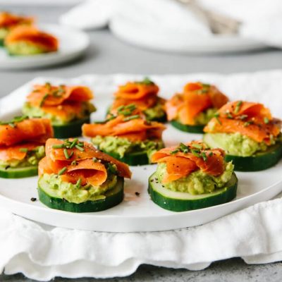 Cucumber Slices With Smoked Salmon And