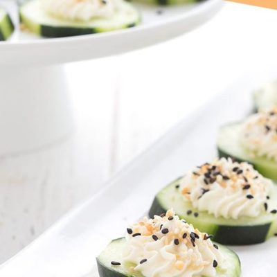 Cucumber With Cream Cheese Topping