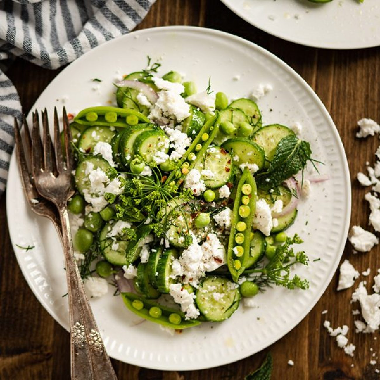 Cucumber With Feta Cheese And Mint