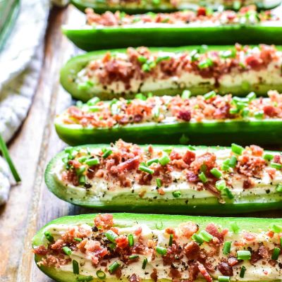 Cucumbers Stuffed With Beef And Shrimp