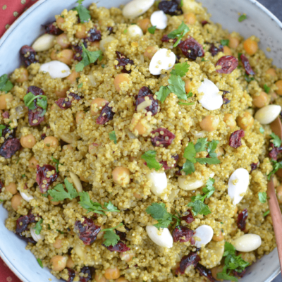 Curry Quinoa With Almonds And Cranberries