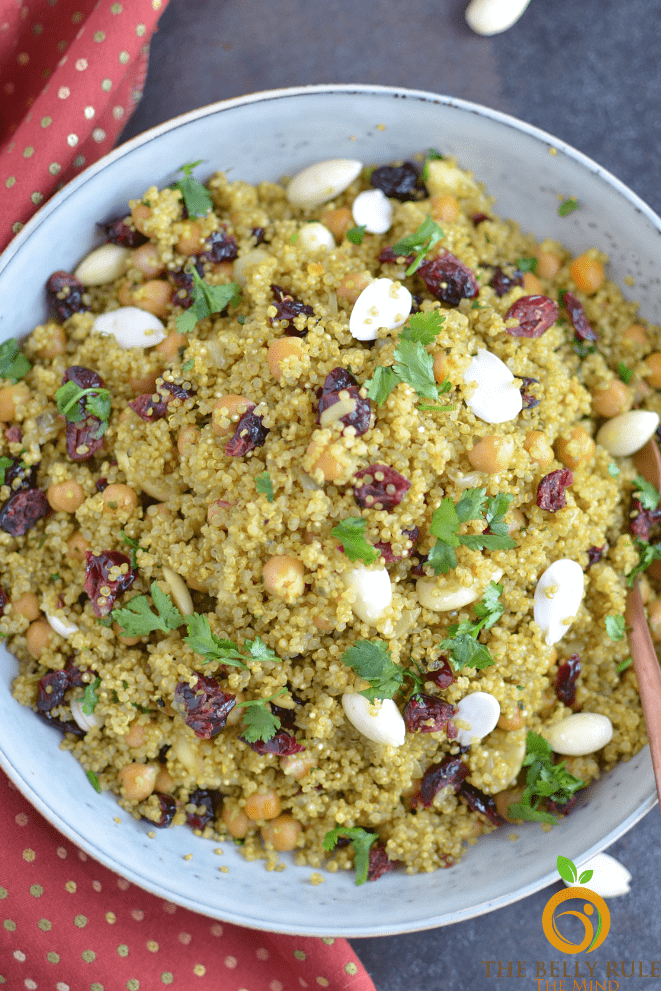 Curry Quinoa With Almonds And Cranberries