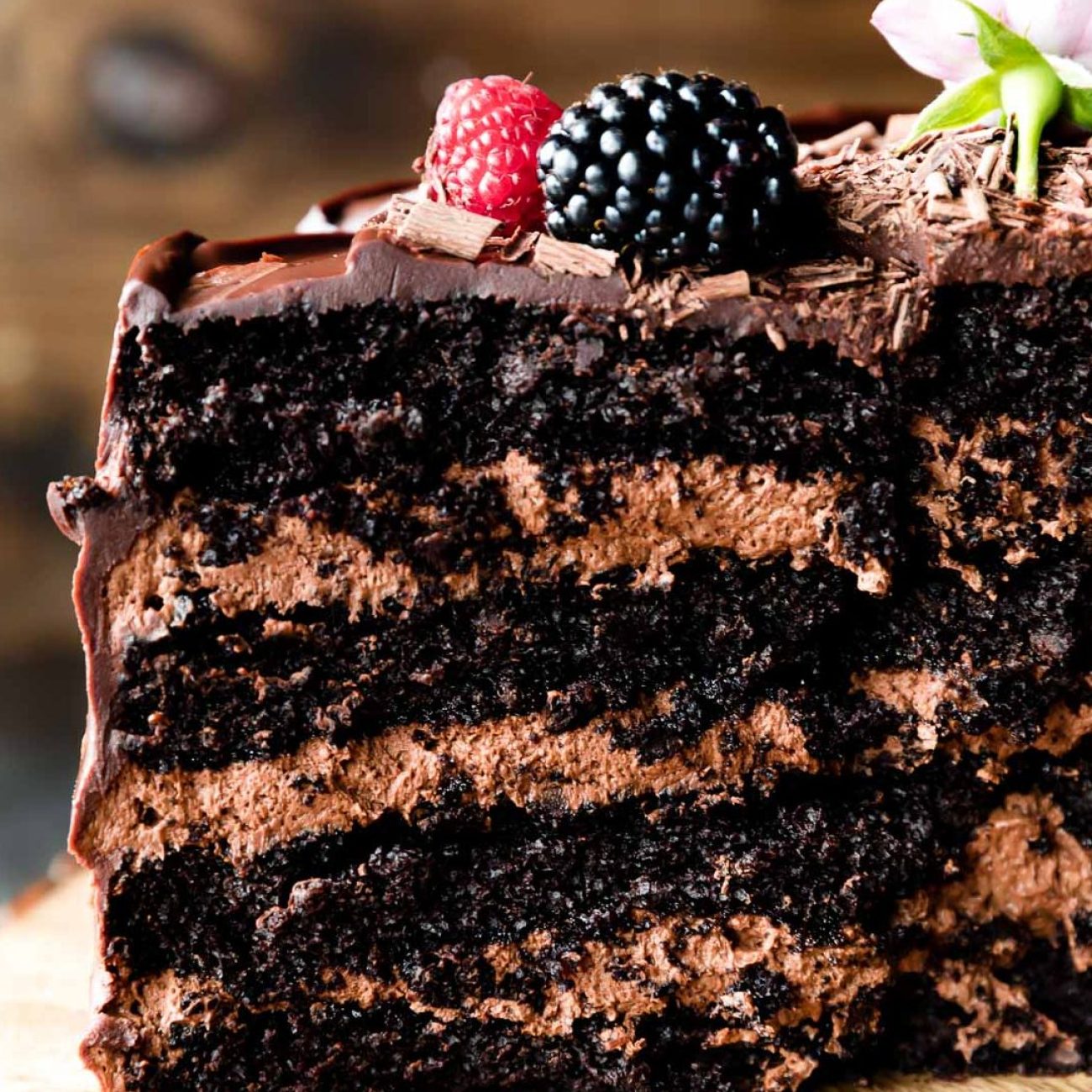 Decadent Chocolate Cake With Ganache