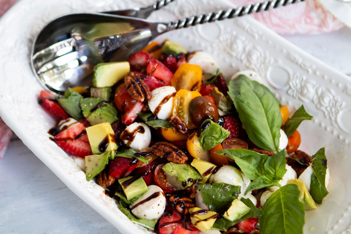 Decadent Chocolate Drizzled Strawberry Salad Recipe