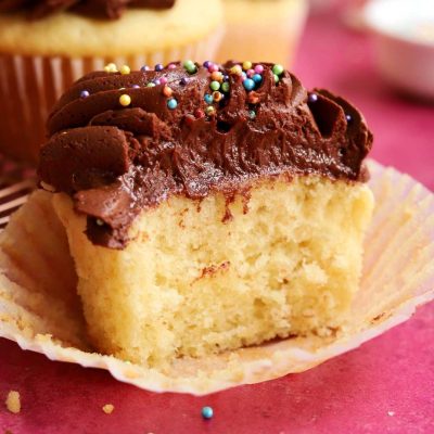 Decadent Chocolate Frosted Vanilla Cupcakes Recipe