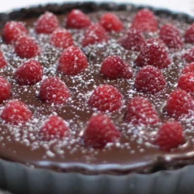 Decadent Dark Chocolate Raspberry Tart