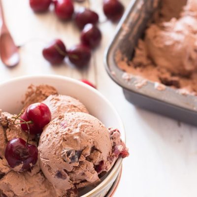 Decadent Vegan Cherry Chocolate Ice Cream - No Churn Required