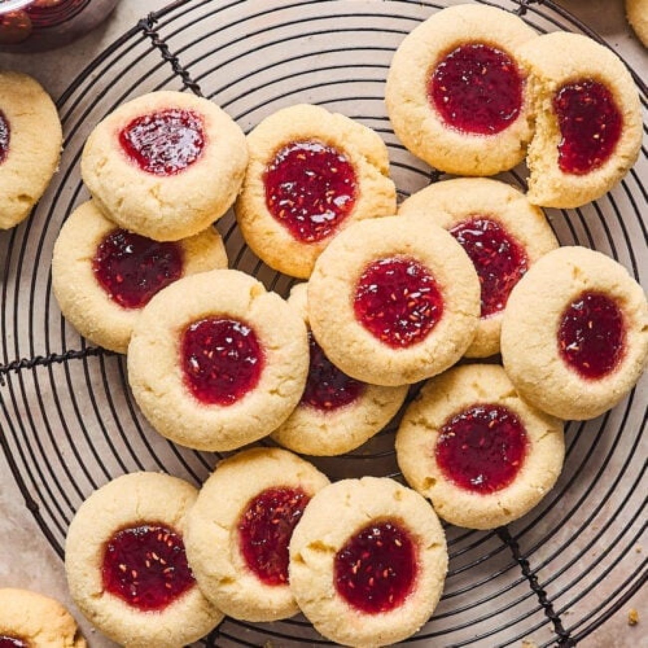 Delicious Almond Thumbprint Cookies with Jam Filling