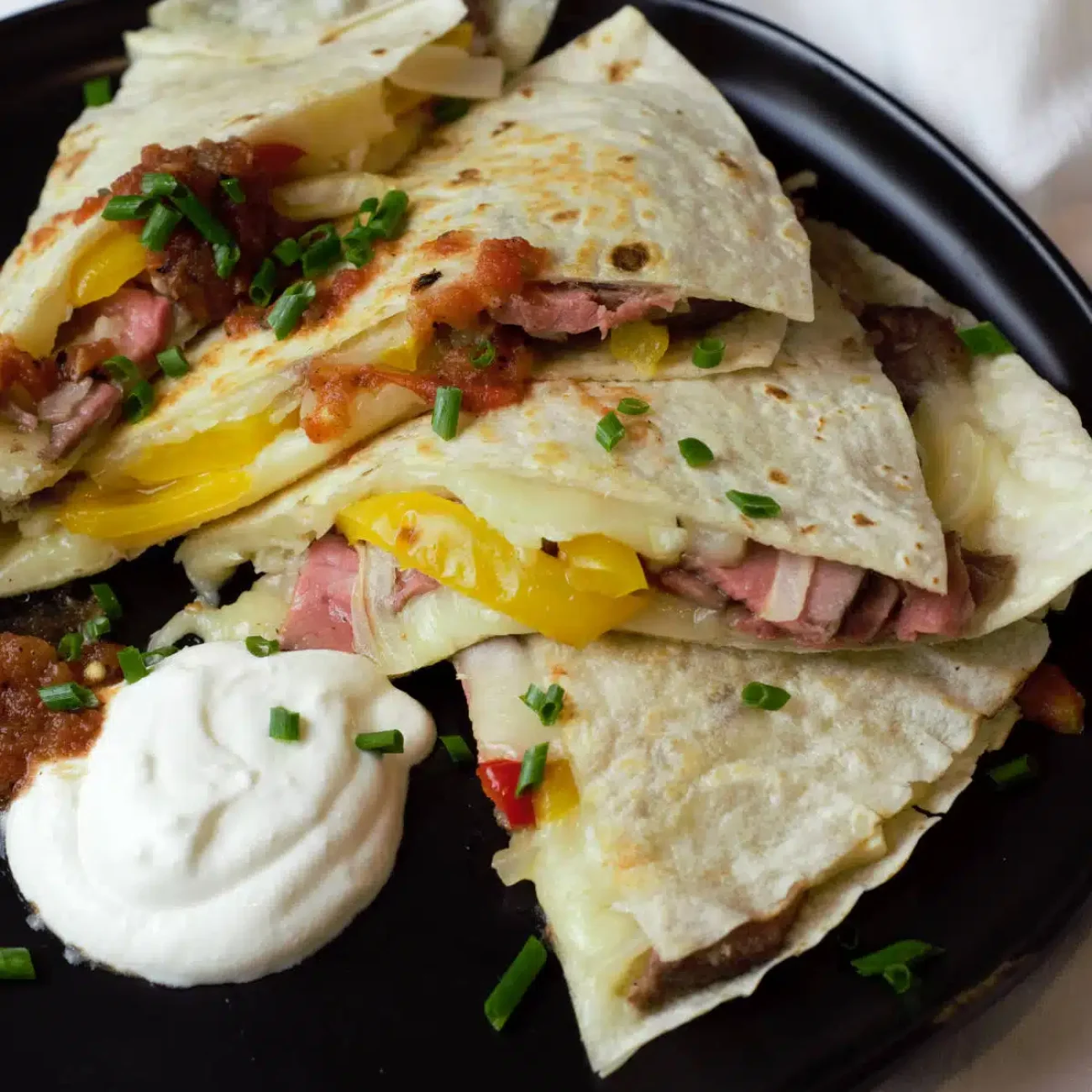 Delicious Grilled Steak and Arugula Quesadillas Recipe