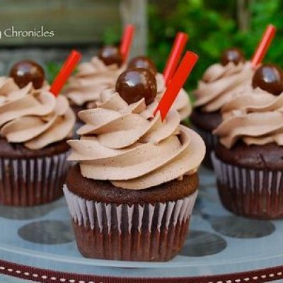 Double Chocolate Malt Shop Cupcakes W