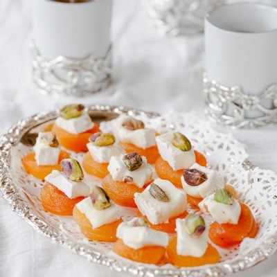 Dried Apricots With Goat Cheese And Pistachios