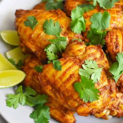 East Indian-Inspired Spicy Roasted Chicken Thighs Recipe