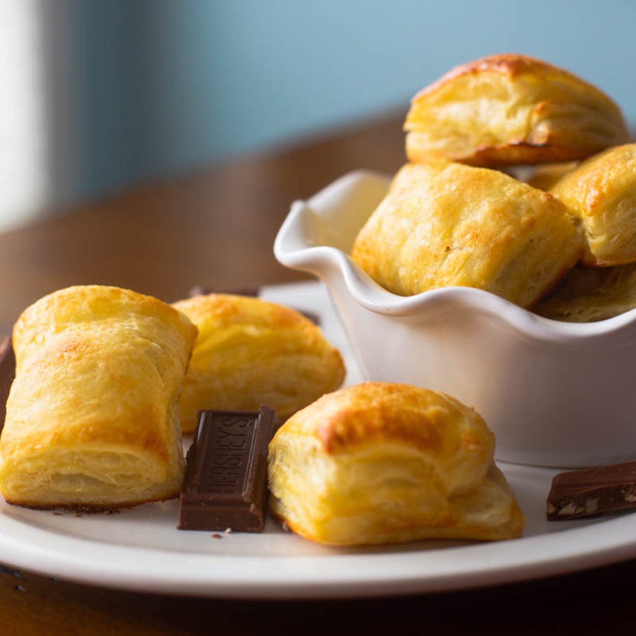 Easy Chocolate Puff Pastry Croissants