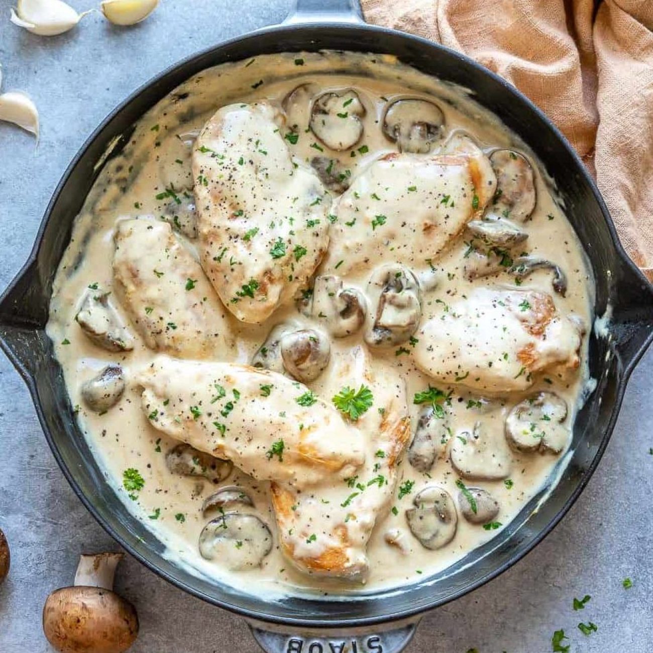 Easy Creamy Chicken With Mushrooms And