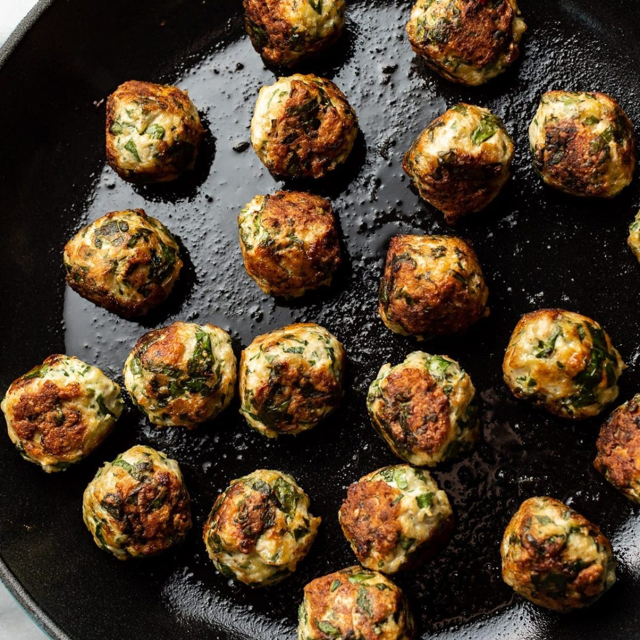 Easy Skillet Spinach Balls Recipe