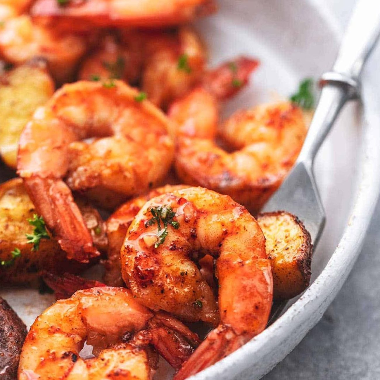 Easy Spicy Garlic Prawns with Baby Potatoes Recipe