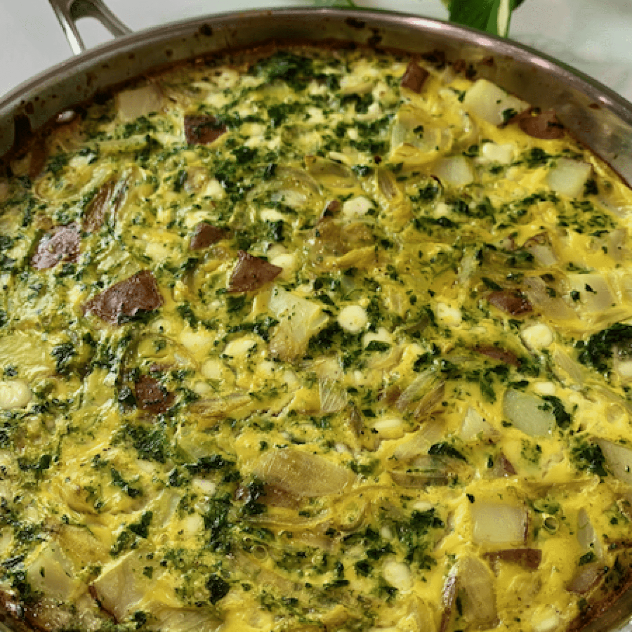 Easy Veggie-Packed Spinach and Potato Frittata Recipe