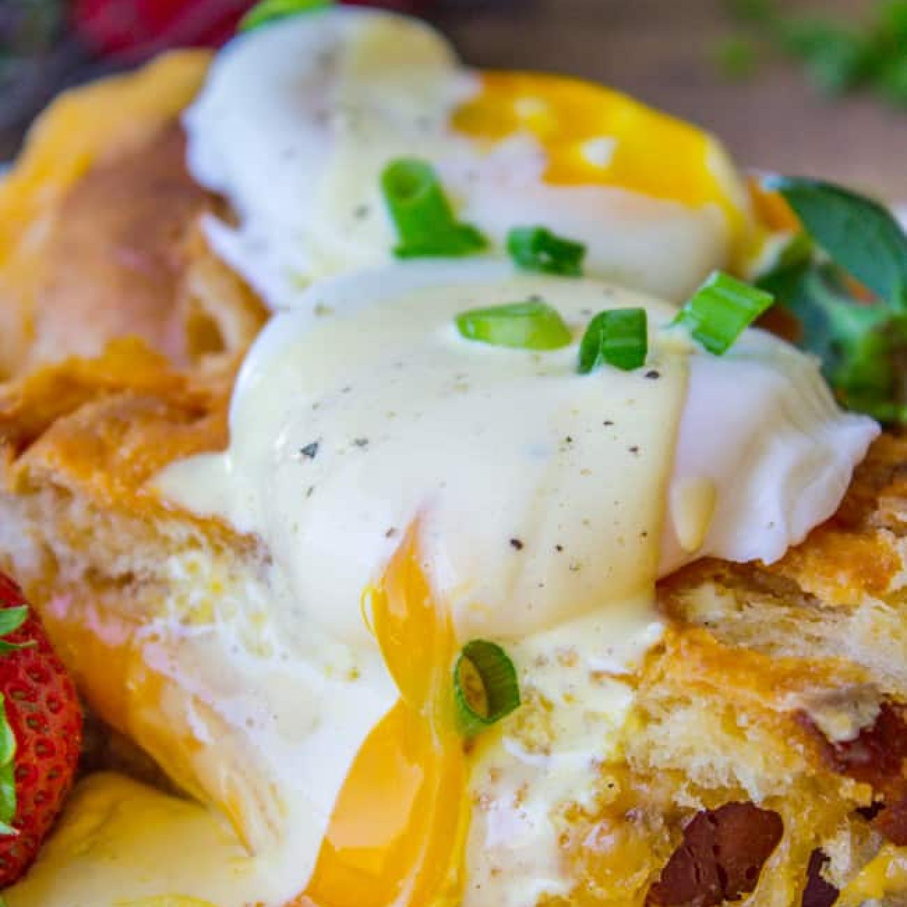 Egg, Ham And Cheese Crepes Benedict