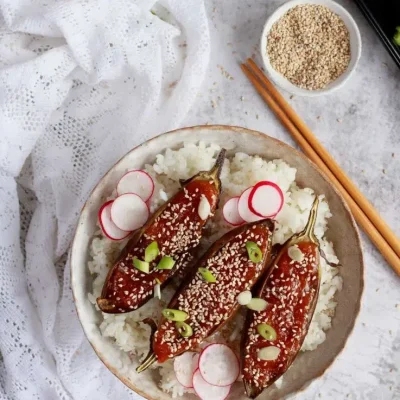 Eggplant Aubergine Glazed With