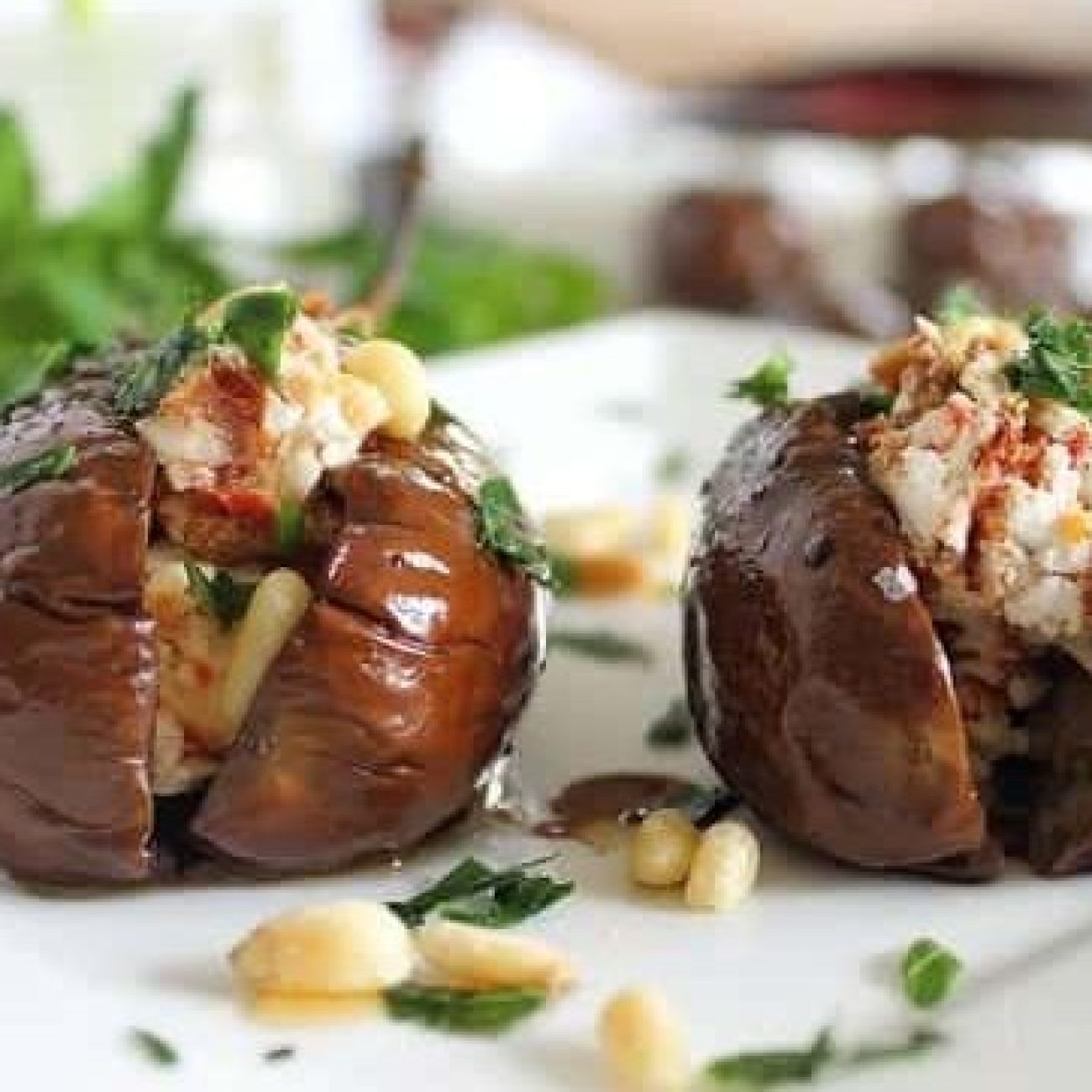 Eggplant Stuffed With Goat Cheese