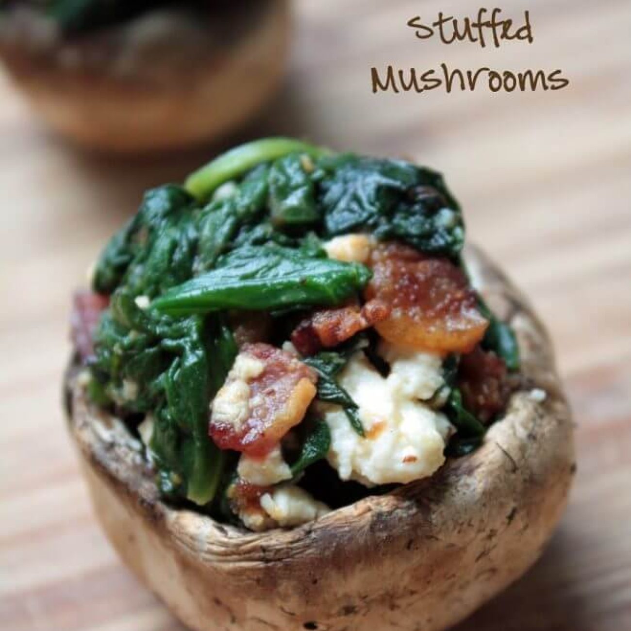 Feta and Spinach Stuffed Mushroom Caps Recipe