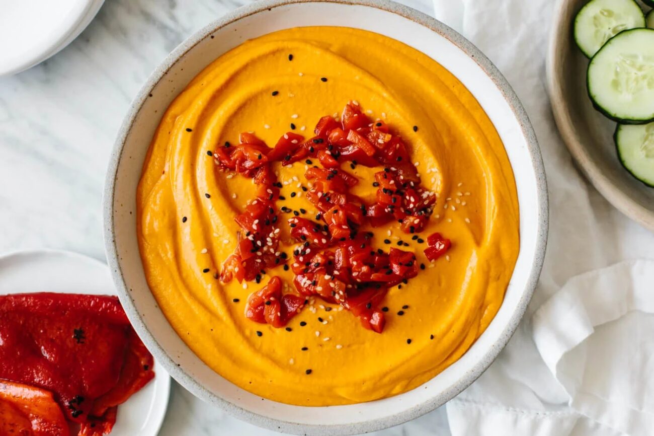 Fiery Jalapeno and Red Pepper Hummus Recipe