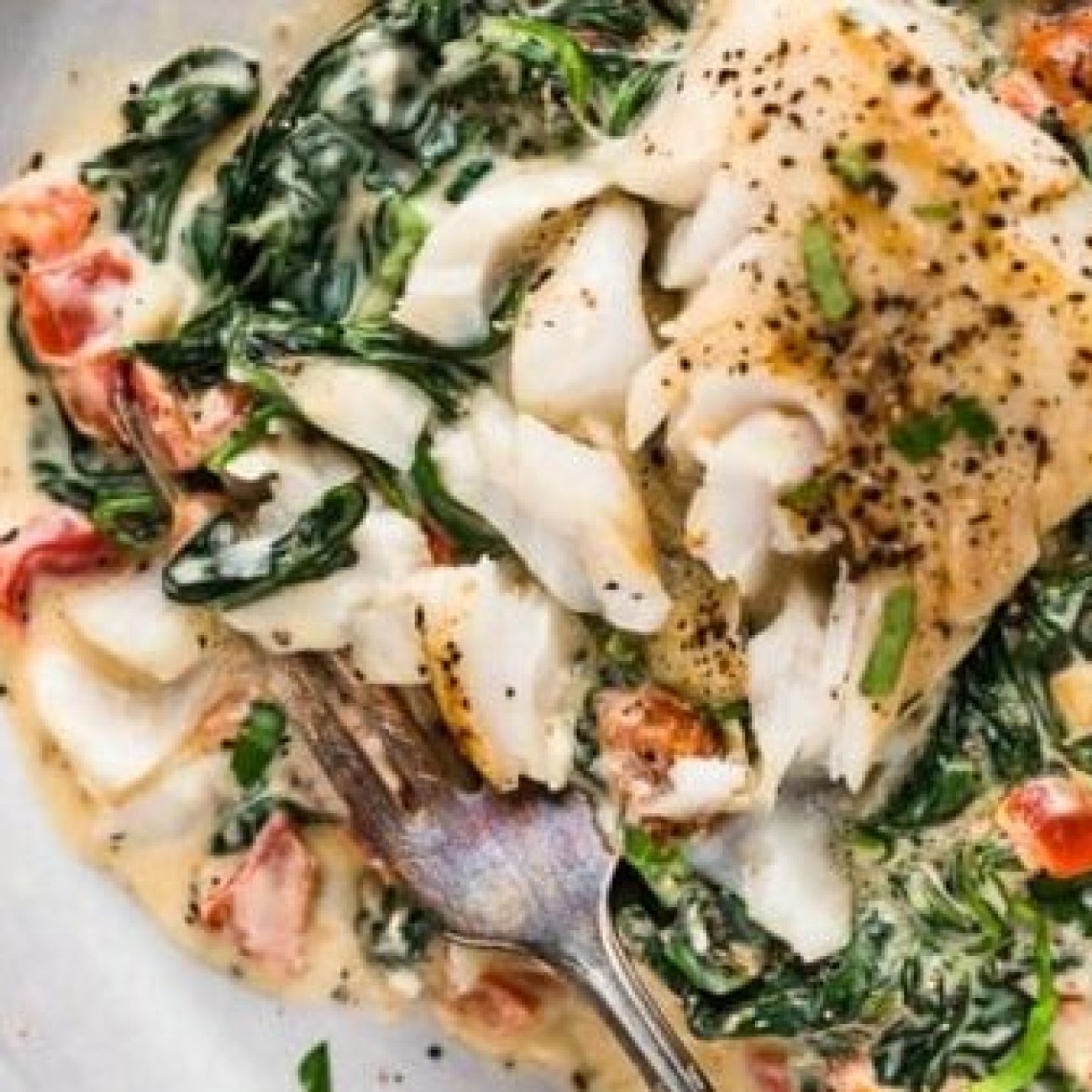 Fish, Tomato And Spinach Casserole