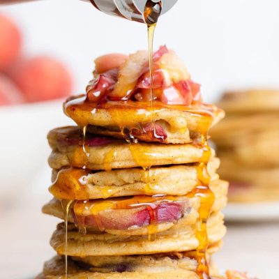 Fluffy Peach Pancakes