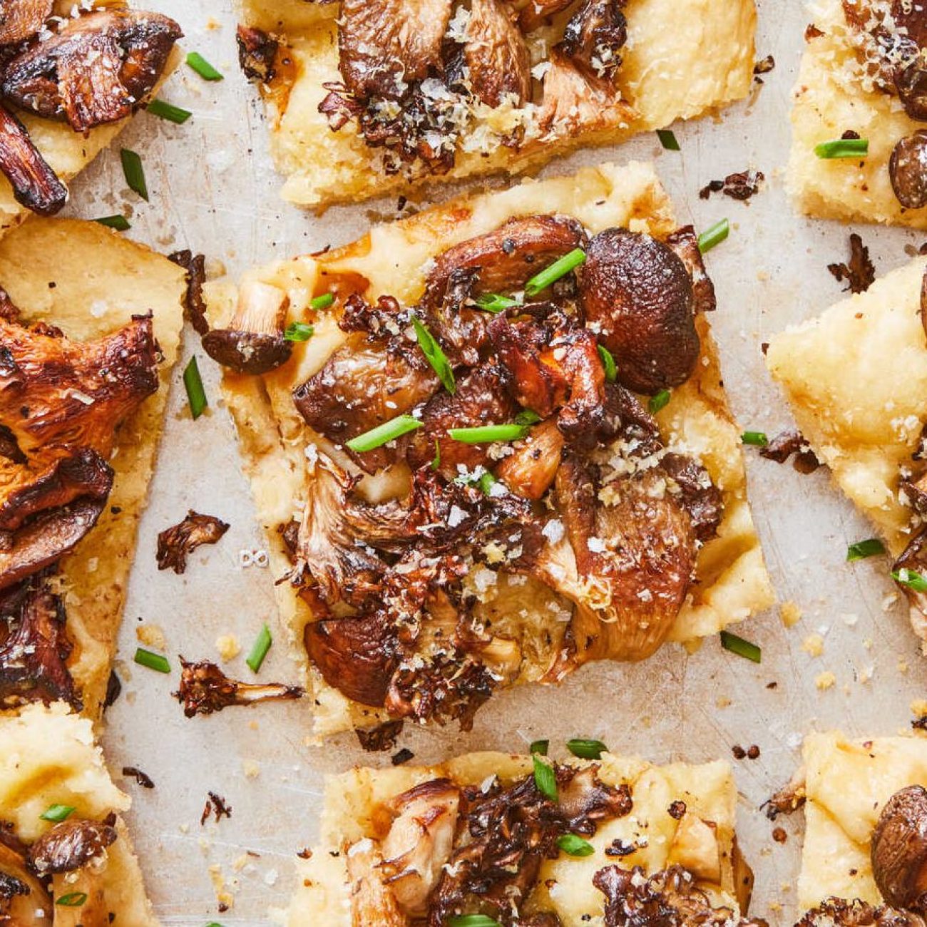 Focaccia Topped With Tomato & Mushrooms