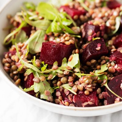 French Puy Lentils With Beets, Vegan