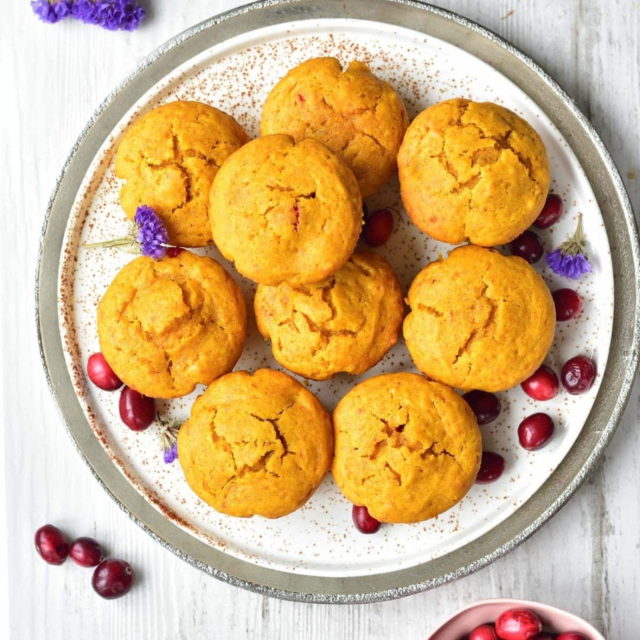 Fresh Cranberry Pumpkin Muffins