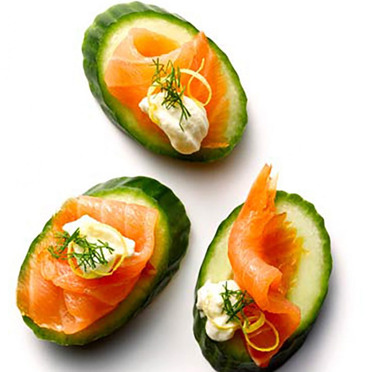 Fresh Cucumber Slices With Smoked Salmon