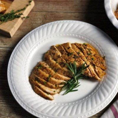 Fresh Herb Crusted Roast Chicken Breasts