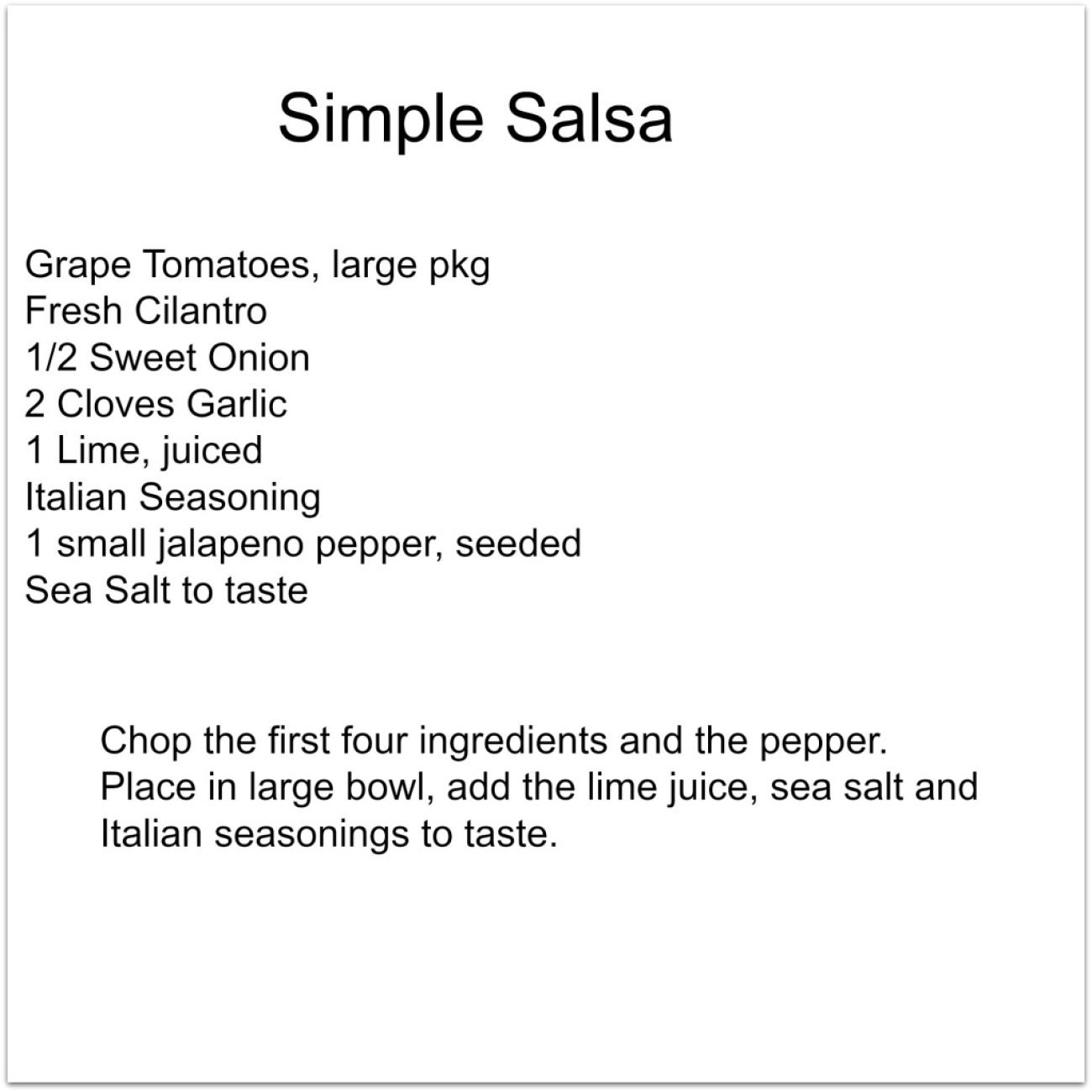 Fresh & Simple Salsa