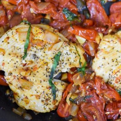 Fresh Tomato And Basil Chicken Over