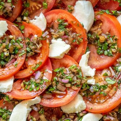 Fresh Tomato And Mozzarella Salad With A Trio Of Herbs