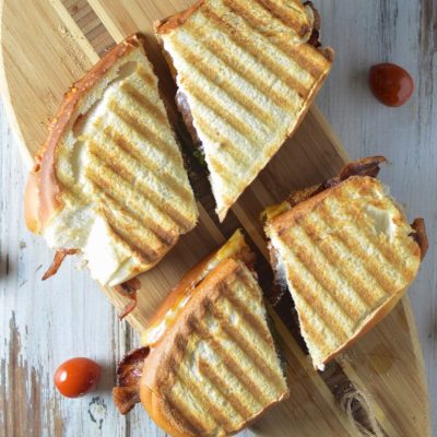 Fresh Tomato, Basil Grilled Cheese Sandwich